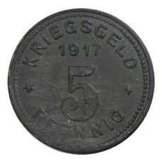 Монета 5 пфеннигов 1917 года Германия — Нотгельд Виттен (реверс)