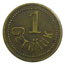 Жетон пивной на 1 напиток «RheinisheKunstseide A.G.Krefeld» Германия