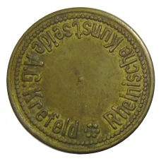 Жетон пивной на 1 напиток «RheinisheKunstseide A.G.Krefeld» Германия (вид 2)