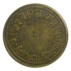 Жетон пивной на 1 напиток «RheinisheKunstseide A.G.Krefeld» Германия (вид 2)