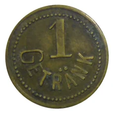 Жетон пивной на 1 напиток «RheinisheKunstseide A.G.Krefeld» Германия