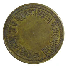 Жетон пивной на 1 напиток «RheinisheKunstseide A.G.Krefeld» Германия (вид 2)