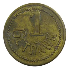 Жетон пивной на 1 напиток «RheinisheKunstseide A.G.Krefeld» Германия