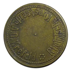 Жетон пивной на 1 напиток «RheinisheKunstseide A.G.Krefeld» Германия (вид 2)