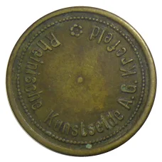 Жетон пивной на 1 напиток «RheinisheKunstseide A.G.Krefeld» Германия (вид 2)