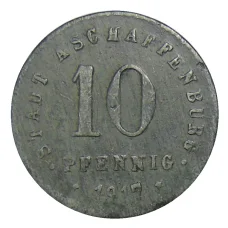 Монета 10 пфеннигов 1917 года Германия — Нотгельд Ашшафенбург (реверс)