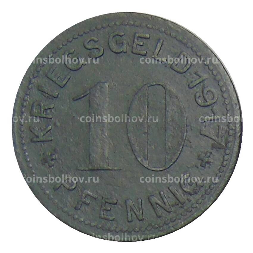 Монета 10 пфеннигов 1917 года Германия — Нотгельд Метманн (вид 2)