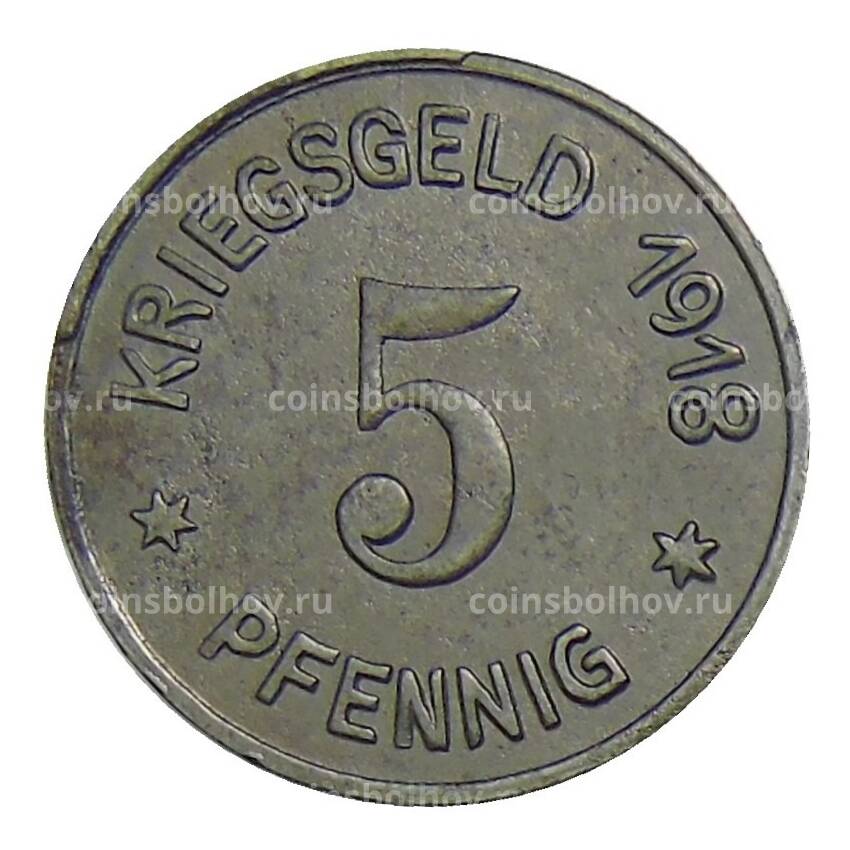 Монета 5 пфеннигов 1918 года Германия — Нотгельд Зиген (вид 2)