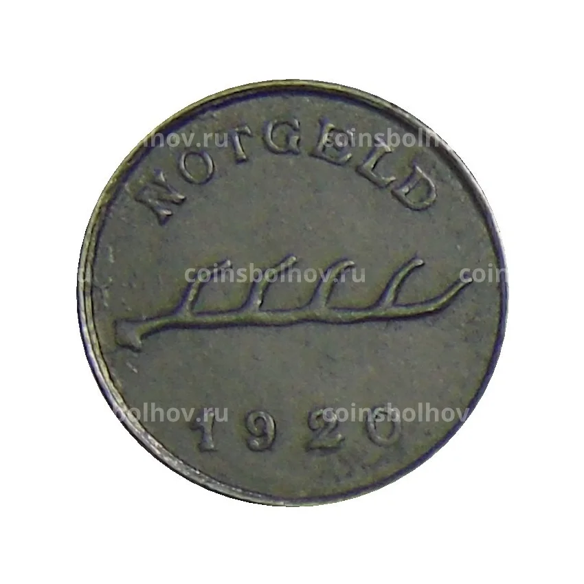 Монета 2 пфеннига 1920 года Германия — Нотгельд Бад-Мергентхайм (вид 2)