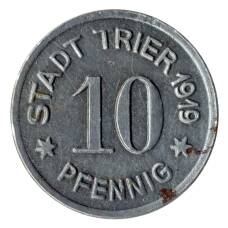 Монета 10 пфеннигов 1919 года Германия — Нотгельд (Трир) (аверс)
