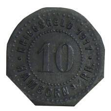 Монета 10  пфеннигов 1917 года Германия Нотгельд — Хамборн (аверс)
