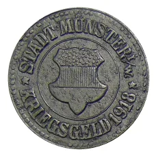 Монета 10 пфеннигов 1918 года Германия Нотгельд — Мюнстер (аверс)