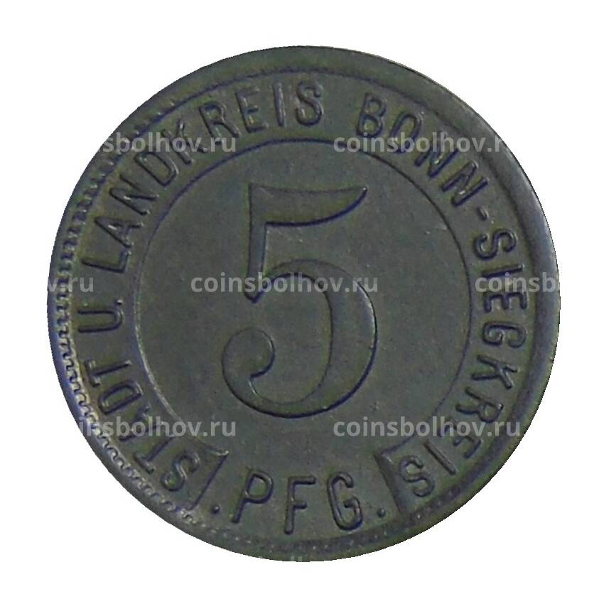 Монета 5  пфеннигов 1919 года Германия Нотгельд — Бонн (вид 2)