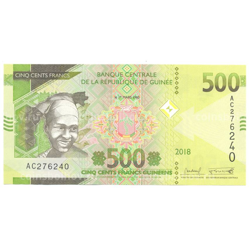 Банкнота 500 франков 2018 года Гвинея