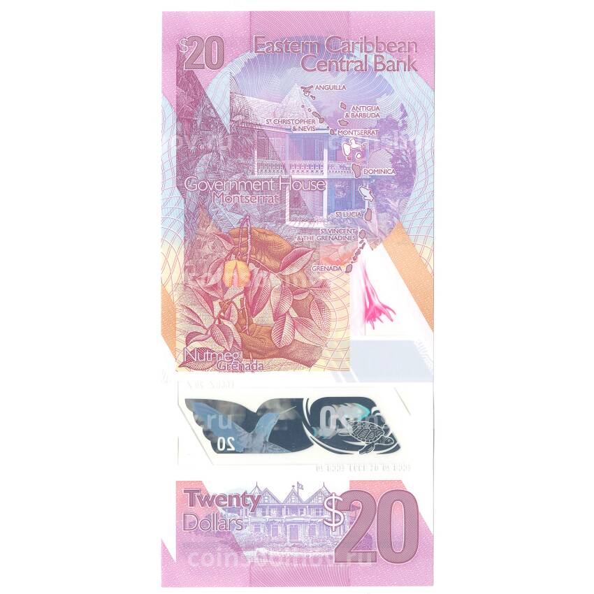 Банкнота 20 долларов 2019 года Восточные Карибы (вид 2)
