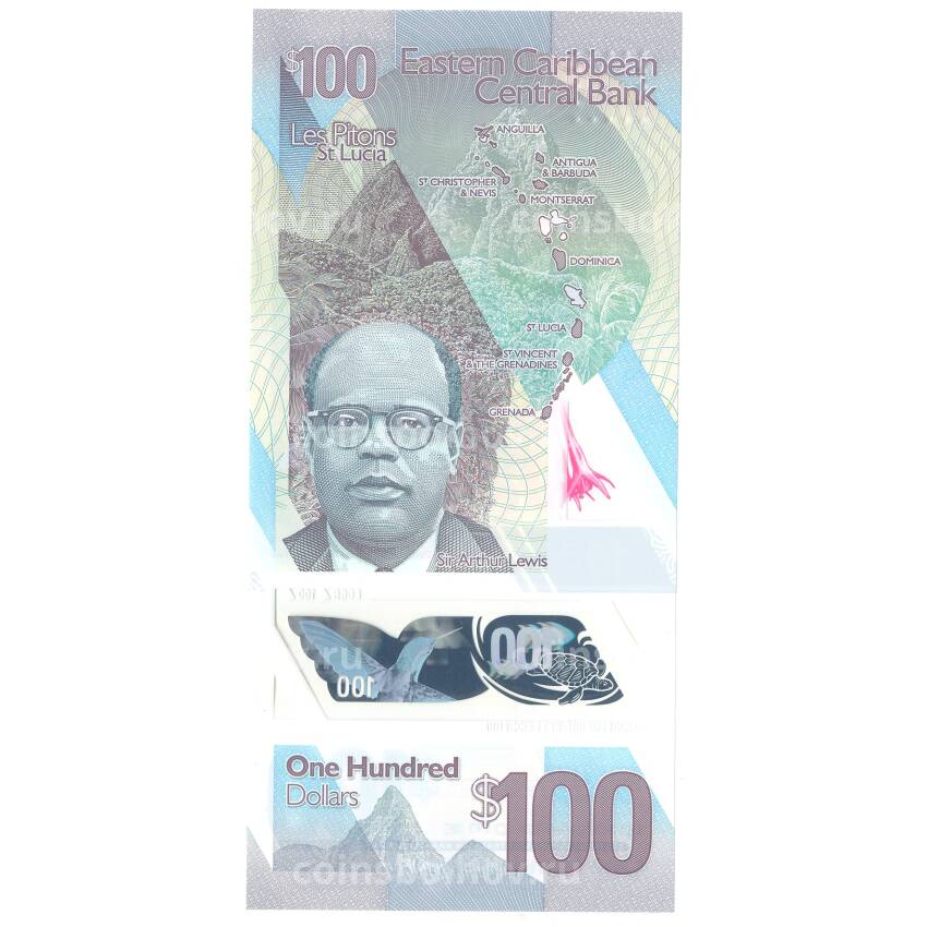Банкнота 100 долларов 2019 года Восточные Карибы (вид 2)