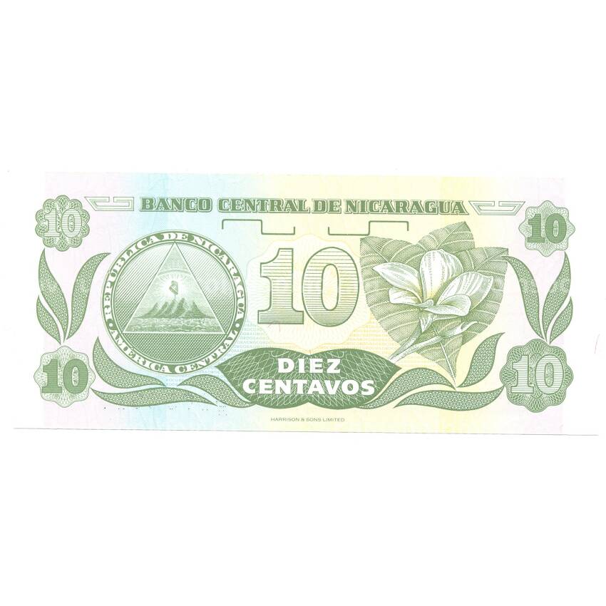 Банкнота 10 сентаво 1991 года Никарагуа (вид 2)