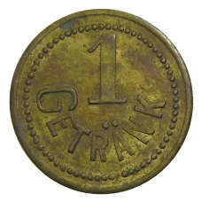 Жетон пивной на 1 напиток «Rheinische Kunstseide А.G Krefeld» Германия