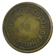 Жетон пивной на 1 напиток «Rheinische Kunstseide А.G Krefeld» Германия (вид 2)