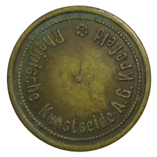 Жетон пивной на 1 напиток «Rheinische Kunstseide А.G Krefeld» Германия (вид 2)