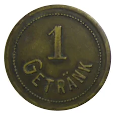 Жетон пивной на 1 напиток «Rheinische Kunstseide А.G Krefeld» Германия