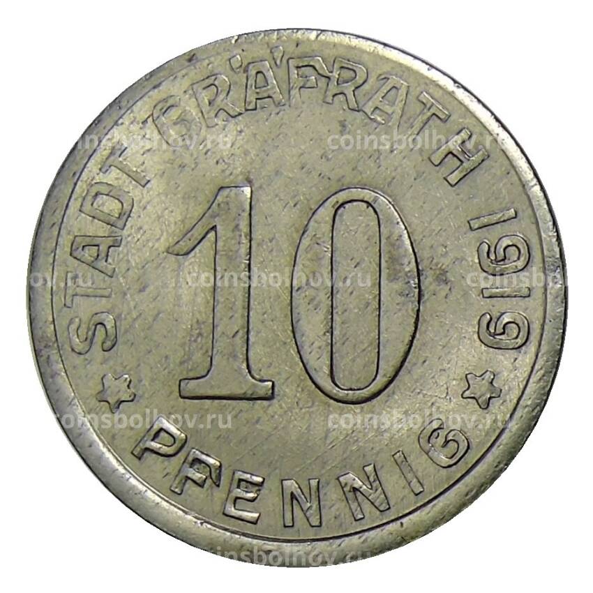 Монета 10 пфеннигов 1919 года Германия — Нотгельд Графрат