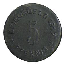 Монета 5 пфеннигов 1917 года Германия — Нотгельд Меттман (реверс)