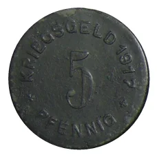 Монета 5 пфеннигов 1917 года Германия — Нотгельд Меттман (реверс)