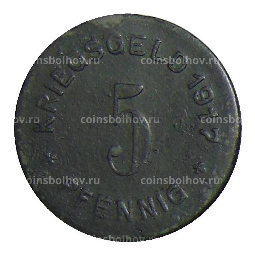 Монета 5 пфеннигов 1917 года Германия — Нотгельд Меттман (вид 2)