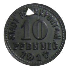 Монета 10 пфеннигов 1917 года Германия — Нотгельд Франкфурт на Майне (аверс)