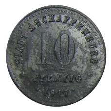 Монета 10 пфеннигов 1917 года Германия — Нотгельд Ашшафенбург (аверс)