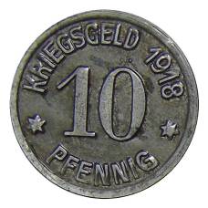 Монета 10 пфеннигов 1918 года Германия — Нотгельд Кобленц (реверс)