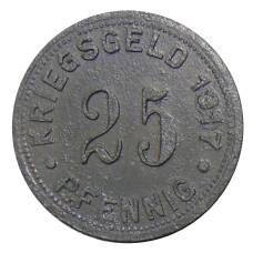 Монета 25 пфеннигов 1917 года Германия — Нотгельд Мюнстер (реверс)