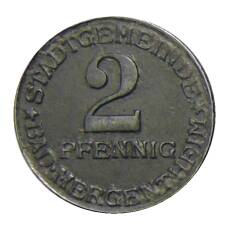 Монета 2 пфеннига 1920 года Германия — Нотгельд Бад-Маргентхайм (аверс)