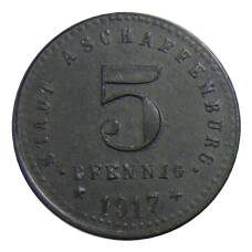 Монета 5 пфеннигов 1917 года Германия — Нотгельд Ашаффенбург (реверс)