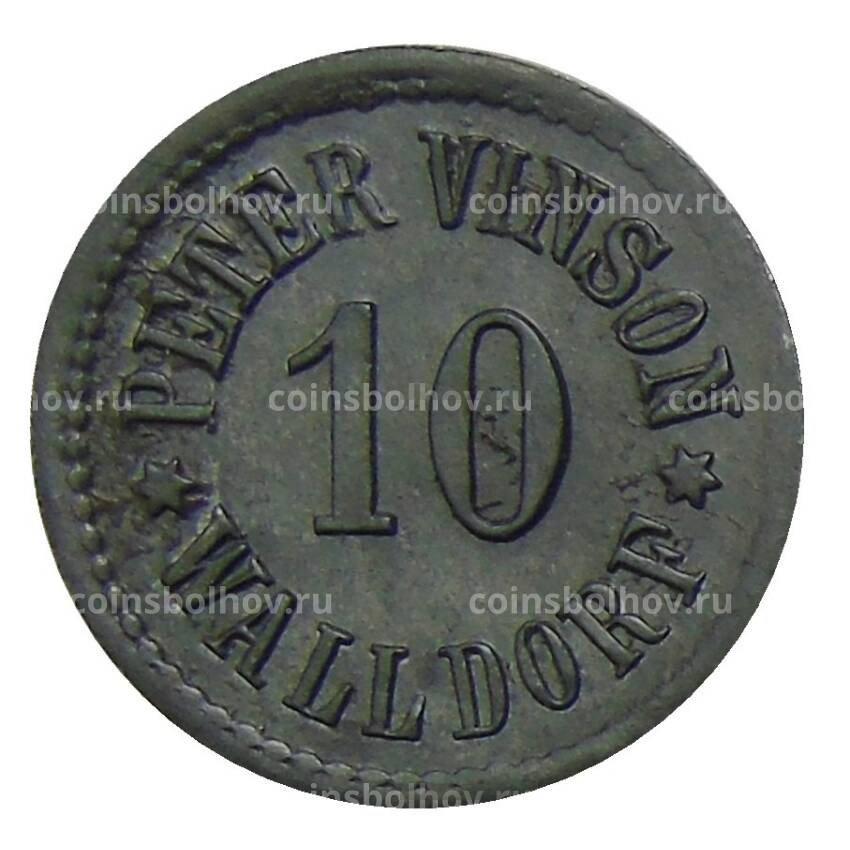 Монета 10 пфеннигов Германия — Нотгельд Валдорф (Питер Винсон)