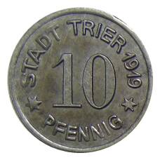 Монета 10 пфеннигов 1919 года Германия — Нотгельд Трир (аверс)