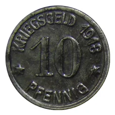 Монета 10 пфеннигов 1918 года Германия — Нотгельд Кобленц (реверс)