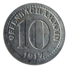 Монета 10 пфеннигов 1917 года Германия — Нотгельд (Оффенбах на Майне) (аверс)