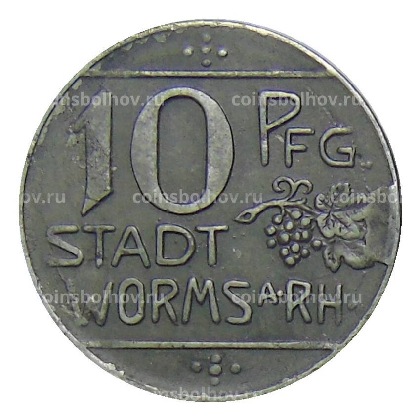 Монета 10 пфеннигов 1918 года Германия — Нотгельд Вормс