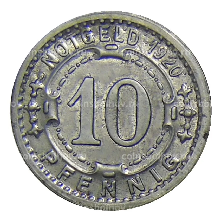 Монета 10 пфеннигов 1920 года Германия — Нотгельд Менден (вид 2)