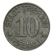 Монета 10 пфеннигов 1919 года Германия — Нотгельд Трир (реверс)