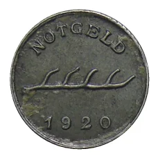 Монета 2 пфеннига 1920 года Германия — Нотгельд Бад-Мергентхайм (реверс)