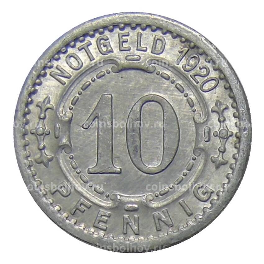 Монета 10 пфеннигов 1920 года Германия — Нотгельд Виттен (вид 2)