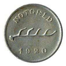 Монета 1 пфенниг 1920 года Германия — Нотгельд (Бад-Мергентхайм) (реверс)