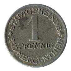 Монета 1 пфенниг 1920 года Германия — Нотгельд (Бад-Мергентхайм) (аверс)