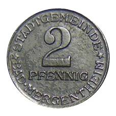 Монета 2 пфеннига 1920 года Германия — Нотгельд Бад-Маргентхайм (аверс)