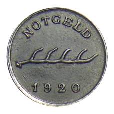 Монета 2 пфеннига 1920 года Германия — Нотгельд Бад-Маргентхайм (реверс)