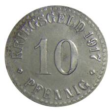 Монета 10 пфеннигов 1917 года Германия — Нотгельд Кассель (аверс)