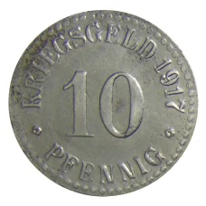 Монета 10 пфеннигов 1917 года Германия — Нотгельд Кассель (аверс)